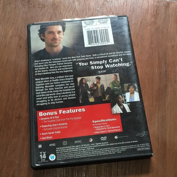 Greys Anatomy season 1 DVD original casing - Picture 2 of 2